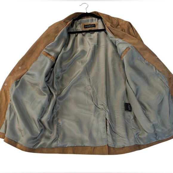 LEATHER CULT Oak Brown Suede Leather Blazer - Picture 9 of 16